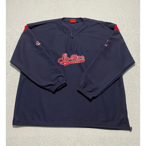 SPN Other - SPN Slo Pitch National Championship Pullover Jersey Navy Red Mens XL 1/4 Zip‎